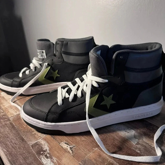 NWOT Black and Green Converse All Stars Men Size 12 - Picture 5 of 8